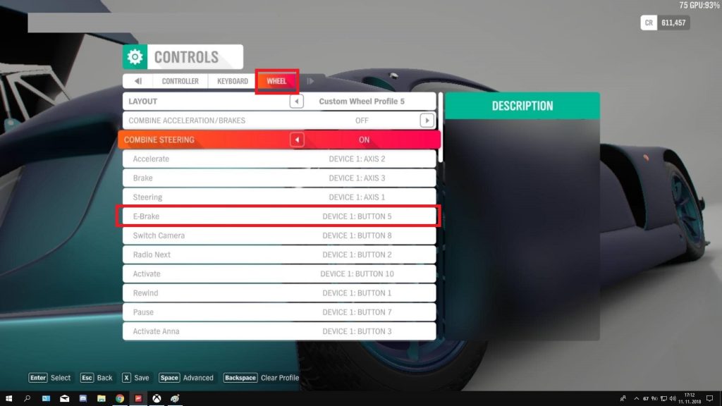 Setting Handbrake E-brake Forza horizon 4